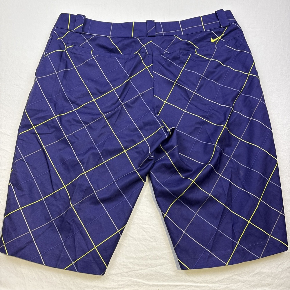 Nike Golf SHORTS WOMENS 12 Dri-FIT Purple  ARGYLE Checkered Athletic Golfcore - Picture 7 of 8